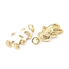 Brass Micro Pave Clear Cubic Zirconia Pendants ZIRC-K086-33G-2