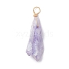 Electroplated Natural Quartz Crystal Dyed Pendants PALLOY-JF02325-02-3