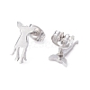 Non-Tarnish Deer Shape 304 Stainless Steel Stud Earrings for Women EJEW-Z017-11P-2