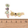 Brass Micro Pave Colorful Cubic Zirconia Stud Earrings for Women EJEW-F418-10G-3