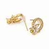 Brass Stud Earring Findings X-ZIRC-L096-15G-2