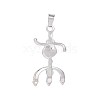 Platinum Plated Alloy Pendants PALLOY-L223-G01-P-2