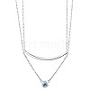 SHEGRACE Rhodium Plated 925 Sterling Silver Tiered Necklaces JN657A-1
