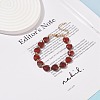 Natural Red Rainbow Jasper Heart Beaded Bracelet BJEW-JB08697-01-2