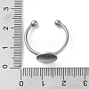 Non-Tarnish Adjustable 304 Stainless Steel Finger Rings Components STAS-K278-04C-P-4