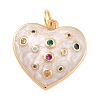 Eco-Friendly Brass Micro Pave Cubic Zirconia with Enamel Pendants X-KK-K268-15G-2