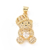 Brass Cubic Zirconia Pendants ZIRC-K089-12G-01-1