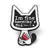 Cat with Word Enamel Pins JEWB-G023-03C-1