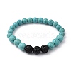 Natural & Synthetic Gemstone Beaded Stretch Bracelets BJEW-JB05414-2