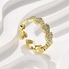 Brass Micro Pave Cubic Zirconia Cuff Rings for Women RJEW-Z084-01G-02-1