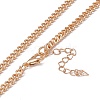 Crystal Rhinestone Snake Pendant Necklace with Alloy Curb Chains for Women NJEW-I118-02KCG-4