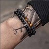 Fashion Retro Black Matte Bracelet Set with Zircon Crown ZZ8347-6-1