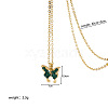 Butterfly Stainless Steel Cubic Zirconia Pendant Necklaces for Women QD0510-1-2