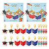 Graduation Theme Alloy Enamel Book & Pencil & Doctoral Cap Pendant Locking Stitch Markers HJEW-AB00078-1