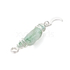 3Pcs 3 Styles Electroplated Natural Quartz Crystal Nuggets Copper Wire Wrapped Pendants PALLOY-JF03128-08-5