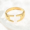 304 Stainless Steel Rock & Roll Hand Gesture Cuff Rings for Women Men RJEW-B118-02G-2