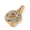 Brass Micro Pave Cubic Zirconia Pendants ZIRC-P121-01G-Q-2