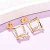 Brass Micro Pave Cubic Zirconia Stud Earrings KK-CBACC01-04G-3