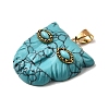 Synthetic Turquoise Pendants G-Z090-02G-06-2