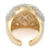 Brass Micro Pave Clear Cubic Zirconia Open Cuff Ring for Women RJEW-Q819-07G-3