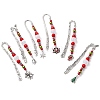 Christmas Theme Alloy Hook Bookmarks AJEW-JK00336-1