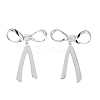Bowknot Rack Plating Brass Studs Earrings for Women KK-Z038-23P-1