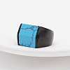 Rectangle Synthetic Turquoise Finger Ring FIND-PW0021-08A-EB-1