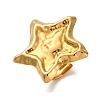 Ion Plating(IP) 304 Stainless Steel Star Open Cuff Rings RJEW-M047-06G-1