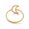 Ion Plating(IP) 201 Stainless Steel Crescent Moon Finger Ring RJEW-J051-37G-3