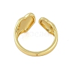 Heart Rack Plating Brass Open Cuff Rings RJEW-D080-01G-3