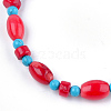 Synthetic Coral Beaded Stretch Bracelets BJEW-S134-78-2