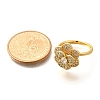 Flower Rotatable Finger Ring for Women RJEW-U035-01G-08-5