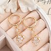 Brass Micro Pave Clear Cubic Zirconia Leverback Earrings EJEW-K300-14G-3