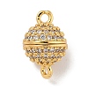 Brass Micro Pave Clear Cubic Zirconia Magnetic Clasps KK-P284-01A-G-1