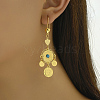 Fashionable Brass Coin Flat Round Hoop Earrings FC9615-1