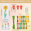 DIY Flower Pattern Embroidery Bookmark Kits DIY-SC0028-91-2
