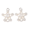 Brass Pave Clear Cubic Zirconia Connector Charms CU-CBAEC99-08S-1