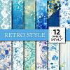 12 Sheets Blue Theme Scrapbook Paper Pad Sets PW-WGDC27B-01-1