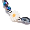5Pcs 5 Color Natural Shell Flower & Glass Teardrop Beaded Stretch Bracelets Set for Women BJEW-JB08804-3