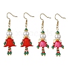 304 Stainless Steel Glass Human Dangle Earrings EJEW-MZ00484-2