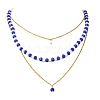 Rondelle 304 Stainless Steel & Glass Beaded Layered Necklace and Earring Set Set for Women SJEW-JS01384-01-4
