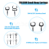 FIBLOOM 16Pcs 8 Style 304 & 201 Stainless Steel Dangle Hoop Earrings with Titanium Steel Pins EJEW-FI0002-92-3