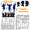 2Pcs 2 Styles Graduation Season Theme Carbon Steel Cutting Dies Stencils DIY-WH0309-878-1