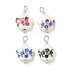 Handmade Printed Porcelain Pendants PALLOY-JF04401-01-1