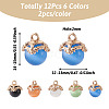 Fashewelry 10pcs 5 colors Cat Eye Glass Charms CE-FW0001-01-12