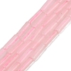Natural Rose Quartz Column Beads Strands G-F247-08-A-2