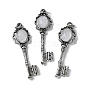 Key Brass Natural Quartz Crystal Big Pendants KK-D361-01AS-13-1