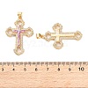 Brass Micro Pave Clear Cubic Zirconia Pendants KK-S048-10G-3