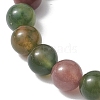 8.5mm Round Natural Indian Agate Beaded Stretch Bracelets for Women BJEW-JB10324-4