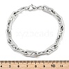 304 Stainless Steel Oval Link  Chain Bracelets for Women Men BJEW-F488-49B-P-5